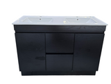 PLYWOOD 1200 FLOOR STANDING DARK OAK VANITY 2 DRAWERS 2 DOORS WITH DOUBLE CERAMIC TOP