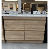 PLYWOOD 1500 FLOOR STANDING VANITY DOUBLE BASIN - LIGHT OAK