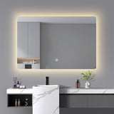 LED mirror rectangle 1200MM x 800MM Backlit with Demister Touch Switch 3 Colours