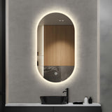 LED mirror Oval 500MM x 900MM with Rim and Demister Touch Switch 3 Colours