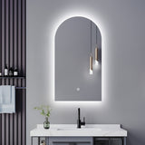 LED mirror Arch 500MM x 900MM Backlit with Demister Touch Switch 3 Colours