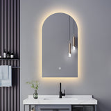LED mirror Arch 500MM x 900MM Backlit with Demister Touch Switch 3 Colours