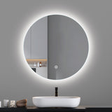 LED mirror round 600MM Backlit with Demister Touch Switch 3 Colours Lighting