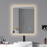 LED mirror rectangle 600MM x 750MM Backlit with Demister Touch Switch 3 Colours