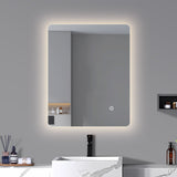 LED mirror rectangle 600MM x 750MM Backlit with Demister Touch Switch 3 Colours