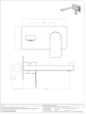COSMOPLITAN WALL BASINSET MATTE BLACK/CHROME