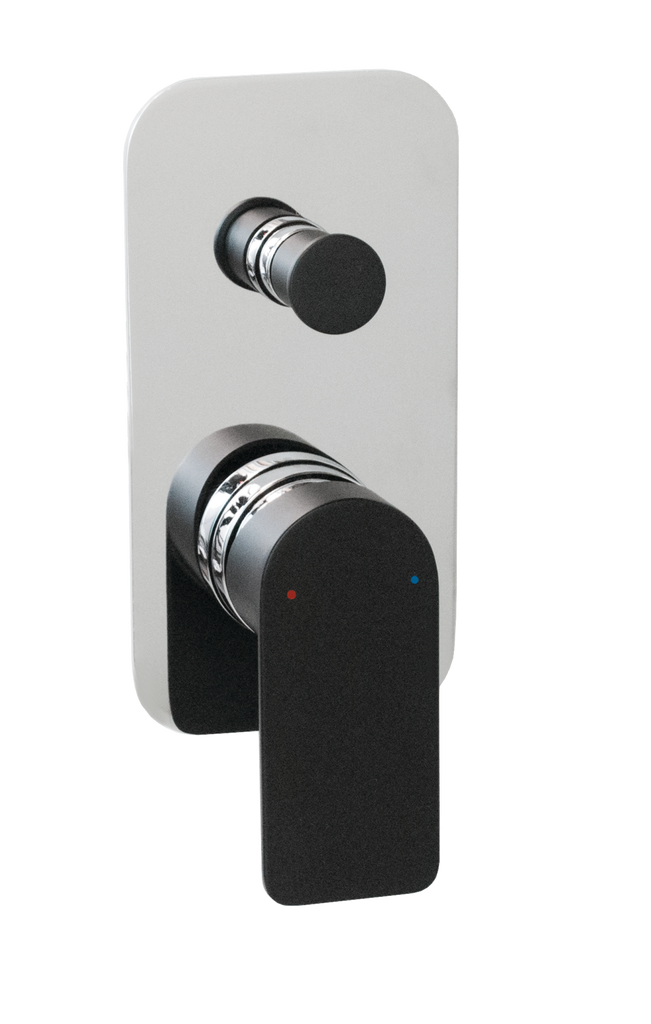 COSMOPOLITAN SHOWER WALL DIVERTERSET MATTE BLACK/CHROM