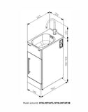Robinhood laundry Black W: 350mm, D: 565mm, H: 900-920mm