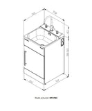 Robinhood laundry White ST3783  565mm wide  x 560mm deep 900mm high