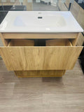PLYWOOD 600 WALLNUT FLUTED VANITY WITH CERAMIC TOP