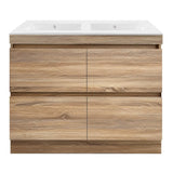 PLYWOOD 1500 FLOOR STANDING VANITY DOUBLE BASIN - LIGHT OAK