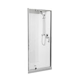 Alcove 750x900x750 Chrome Shower, Centre Waste with 900mm Door
