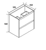 PLYWOOD 600 WALL HUNG VANITY - LIGHT OAK BASE ONLY
