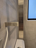 HEATED TOWEL RAIL - BRUSHED NICKEL FINISH 7 BARS 600MM WIDE