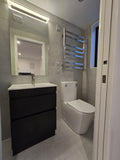 HEATED TOWEL RAIL - BRUSHED NICKEL FINISH 7 BARS 600MM WIDE