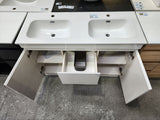 PLYWOOD 1200 FLOOR STANDING WHITE VANITY BASE ONLY 2 DRAWERS 2 DOORS