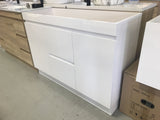 PLYWOOD 1200 FLOOR STANDING WHITE VANITY BASE ONLY 2 DRAWERS 2 DOORS