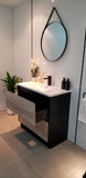 PLYWOOD 900 FLOOR STANDING VANITY BLACK LIGHT OAK WITH CERAMIC TOP - Bathroom Clearance