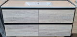 PLYWOOD 1200 BLACK AND LIGHT OAK WALL HUNG VANITY FOR SINGLE BASIN