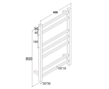 HEATED TOWEL RAIL - CHROME FINISH 7 BARS 400MM WIDE