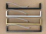 DELUXE HEATED TOWEL RAIL STAINLESS STEEL - MATTE BLACK FINISH 1 BAR SQUARE - Bathroom Clearance