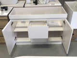 PLYWOOD 1200 FLOOR STANDING WHITE VANITY 2 DRAWERS 2 DOORS BAES ONLY
