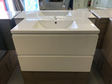 PLYWOOD 800 WALL-HUNG SINGLE BOWL VANITY WITH CERAMIC TOP