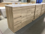 PLYWOOD 1200 FLOOR STANDING LIGHT OAK SINGLE BASIN VANITY (VANITY BASE ONLY) - Bathroom Clearance