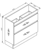 PLYWOOD WHITE GLOSS SLIM VANITY 1000x360 WITH CERAMIC TOP