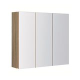 PLYWOOD MIRROR CABINET 900mm 3-Door LIGHT OAK