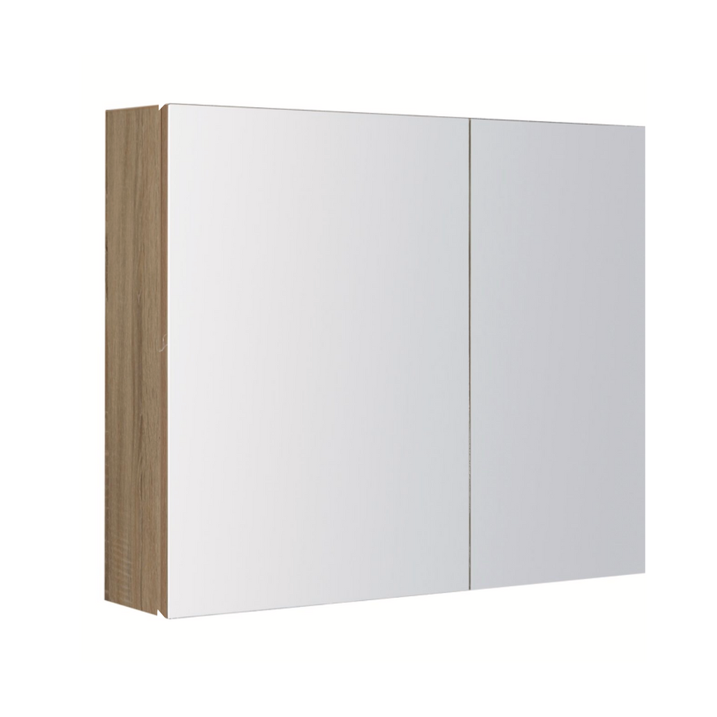 PLYWOOD MIRROR CABINET 600mm 2-Door LIGHT OAK