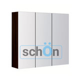 PLYWOOD MIRROR CABINET 900mm 3-Door DARK OAK