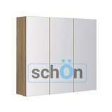 PLYWOOD MIRROR CABINET 900mm 3-Door LIGHT OAK