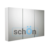 PLYWOOD MIRROR CABINET 900mm 3-Door WHITE