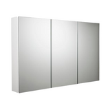 PLYWOOD MIRROR CABINET 1200mm 3-Door WHITE