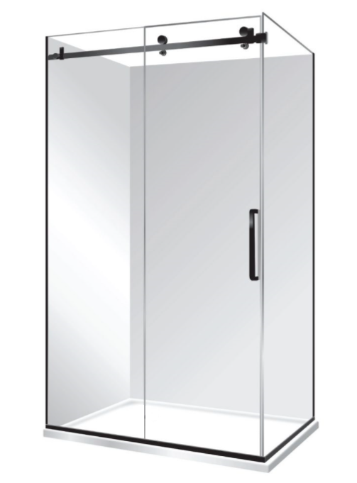 FRAMELESS 1200 x 800, CENTRE WASTE - BLACK