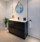 PLYWOOD 1500 FLOOR STANDING VANITY (SINGLE BASIN) - DARK OAK