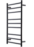 HEATED TOWEL RAIL - ROUND 9 BARS BLACK