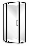 ANGOLO 1000 x 1000 BLACK SHOWER, CENTRE WASTE