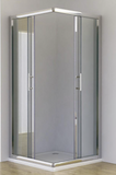 ARNEY 1000 x 1000 CHROME FRAME SHOWER, SLIDING DOORS, CORNER WASTE
