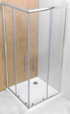 ARNEY 1000 x 1000 CHROME FRAME SHOWER, SLIDING DOORS, CORNER WASTE