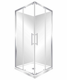ARNEY 1000 x 1000 CHROME FRAME SHOWER, SLIDING DOORS, CORNER WASTE