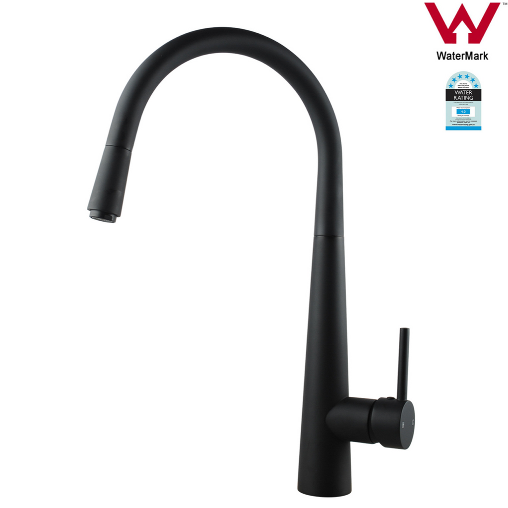 CECINA GOOSENECK KITCHEN PULLOUT MIXER - MATTE BLACK