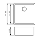 GRANITE QUARTZ STONE KITCHEN/LAUNDRY SINK - 422X422