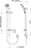 METHVEN FUTURA SATINJET FU SLIDE SHOWER RAIL
