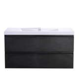 PLYWOOD 600 WALL HUNG VANITY - DARK OAK WITH CERAMIC TOP