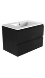 PLYWOOD 600 WALL HUNG VANITY - DARK OAK WITH CERAMIC TOP