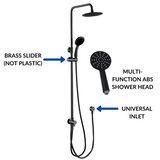 RAIN SHOWER UNIVERSAL INLET - ROUND BLACK