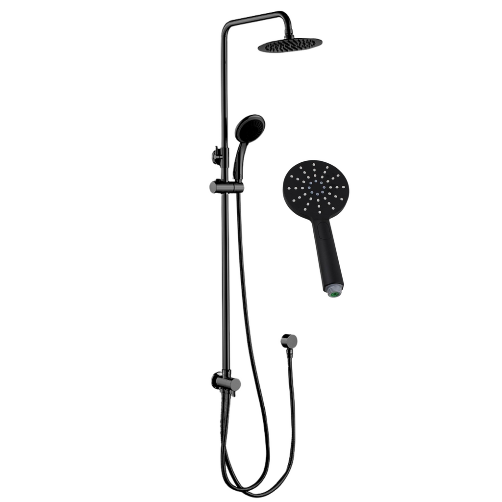 RAIN SHOWER UNIVERSAL INLET - ROUND BLACK
