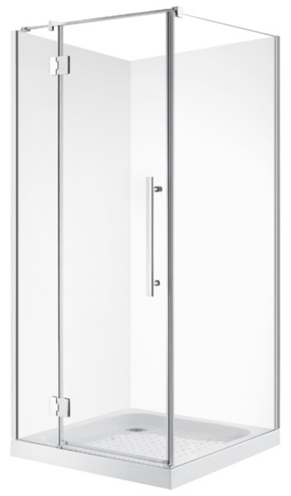 SQUARE 1000 x 1000 FRAMELESS CHROME SHOWER 10mm GLASS ONLY